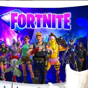 Fortnight game tapestry Large, 6 feet length by 4 feet width. Wall hang